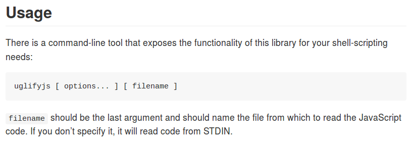 UglifyJS usage